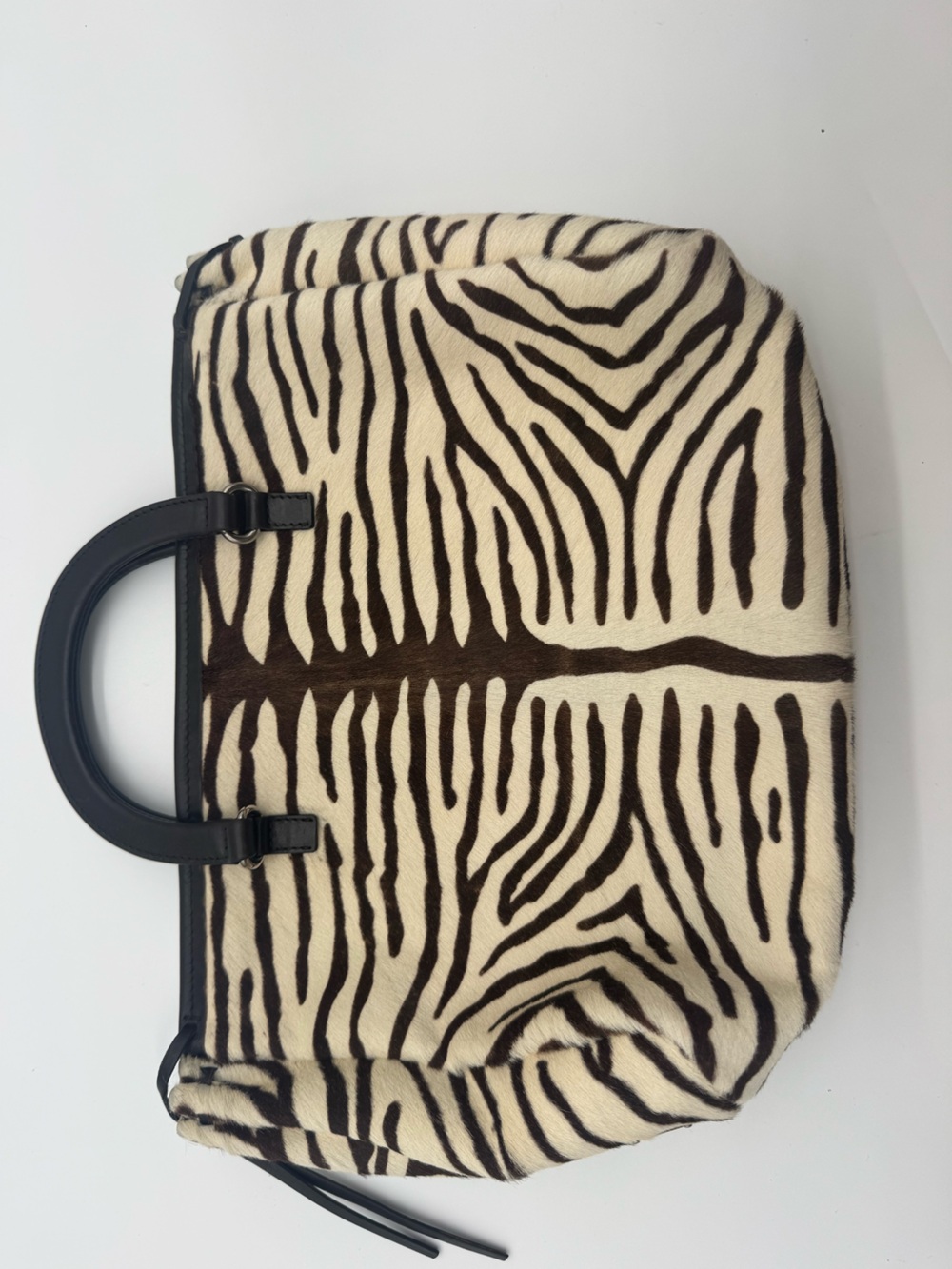 Rare vintage Prada Zebra Print pony hair Top-Handle bag - Picture 3 of 16
